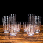 KOXIN-KARLU Hammered 15-ounce and 26-ounce Plastic Tumbler Acrylic Glasses, set of 8 Clear