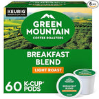 Green Mountain Coffee Roasters Breakfast Blend, Keurig Single Serve K-Cup Pods, Light Roast Coffee, 60 Count, (6 Packs of 10)