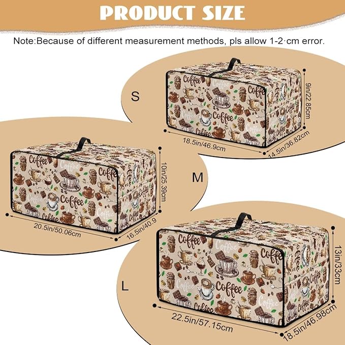 Coffee Chocolate Cake Print Toaster Oven Cover with Top Handle, Heavy Duty Dust-proof Microwave Oven Cover Compatible with Most Toasters Ovens (Large-14.5 * 18.46 * 9 inches)
