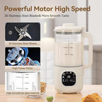 8 in 1 Nut Milk Maker Blender With 20 Bladers,40oz Soy, Almond, Oat, Coconut, Plant Based and Non Dairy Beverages, Automatic Soybean Machine With Delay Start/Keep Warm/Boil Water/Auto-clean