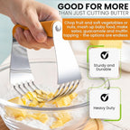 Spring Chef Large Dough Blender For Baking, Professional Dough Cutter Tool, Stainless Steel Puff Pastry Cutter Tool with Sharp Blades, Manual Pastry Blender for Easy Mixing - Dishwasher Safe - Mango