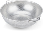 Gulex Colander Stainless Steel 5-Quart, Metal Strainers with Base, Strainer for Kitchen Food, Dishwasher Safe