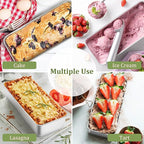 TeamFar Loaf Pan, 12 x 5 Inch Stainless Steel Loaf Pans for Baking Bread, 3 Pack Large Bread Loaf Baking Pan for Homemade Bread, Meatloaf, Cake, Brownies, Non-Toxic, Heavy-duty, Oven & Dishwasher Safe