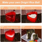 3PCS Clear Red Onigiri Rice Ball Mold Maker Kit, Musubi Press, Triangle Sushi Press for Kid Lunch Bento, Non-stick, BPA-Free