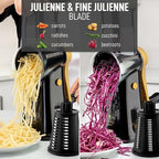 Zulay Kitchen Rotary Cheese Grater 5 Blade Cheese Shredder - Manual Hand Crank Cheese Grater With Reinforced Suction & 5 Interchangeable Drums - Easy to Use, Vegetable Chopper Round Mandoline Slicer