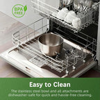 Stand Mixer, Compact & Space-Saving, Stainless Steel Bowl, Unique & Playful Design, Effcient Motor, Dishwasher-Safe Attachments, SM-2549A (Yellow)