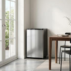 3.2 Cu.Ft Mini Fridge with Freezer, 1 Door Small Refrigerator with Adjustable Thermostat Energy-efficient Low Noise, Compact Fridge for Bedroom, Office, Dorm, Silver