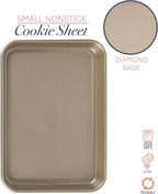 Kitchen Details Pro Series Small Baking Sheet | Nonstick | Textured Diamond Base | Creates Even Heating | Durable | Easy to Clean | Oven Safe up to 500 Degrees