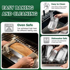 TeamFar Loaf Pans for Baking, 9 × 5 Inch Stainless Steel Loaf Bread Pans Tins for Homemade Bread/Brownies, Healthy & Sturdy, Oven & Dishwasher Safe - Set of 8