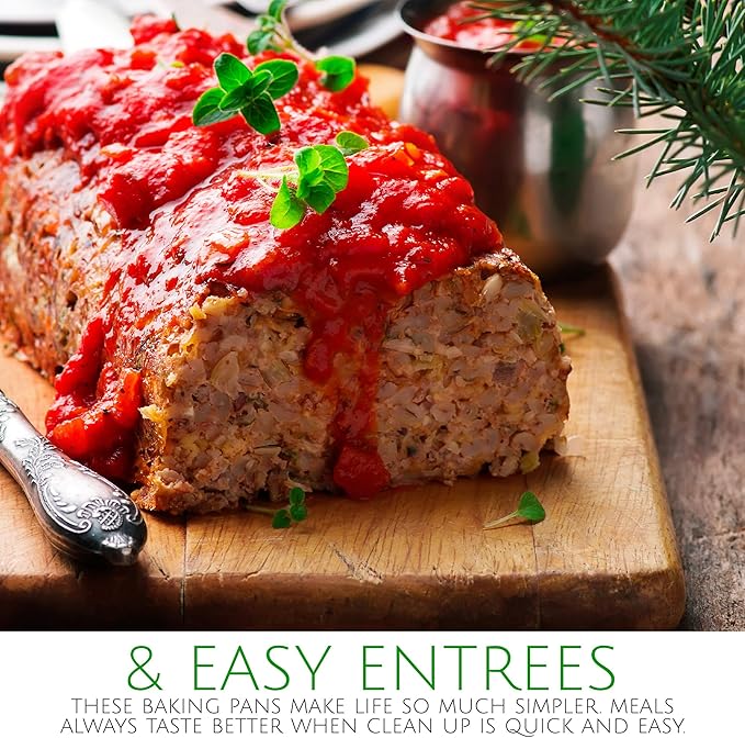 PLASTICPRO [2 Lb 50 Pack Disposable Loaf Pans Aluminum Tin Foil Meal Prep Bakeware - Cookware Perfect for Baking Cakes, Bread, Meatloaf, Lasagna 2 Pound 8.5'' X 4.5'' X 2.25''