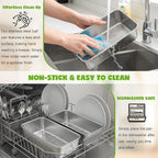 2 Packs 8.8×5.9 Inch Loaf Pans for Baking Bread, 304 Stainless Steel Loaf Bread Pan with Parchment Paper Liners, Metal Bakeware for Bread, Meatloaf, Cake Brownies, Easy Release, Oven & Dishwasher Safe