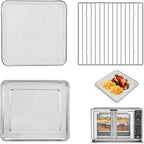 Toaster Oven Replacement Parts - 3 IN 1 Tray Basket Rack Kit Compatible with Gourmia GTF7655 GTF7460 GTF7465 Digital Air Fryer Toaster Oven | French Door 1700W 24L 17 Cooking Presets
