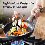 SENSARTE Nonstick Frying Pan Skillet with Lid, 11inch Non Stick Pan Omelette Pans, Healthy Kitchen Cooking Chef's Pan with Cover, Free of Intentionally Added PFOA/PFOS, Induction Compatible, Black