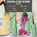 Zulay Kitchen Rotary Cheese Grater 5 Blade Cheese Shredder - Manual Hand Crank Cheese Grater With Reinforced Suction & 5 Interchangeable Drums - Easy to Use, Vegetable Chopper Round Mandoline Slicer