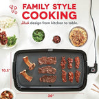 Dash Deluxe Everyday Griddle - Electric Griddle with Removable Plate - Nonstick, Easy-Clean Surface & Anti-Slip Base - Recipe Book Included - Black