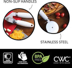 COOK WITH COLOR Kitchen Gadget Set Stainless Steel Utensils with Soft Touch Handles, 7 Pieces, Stainless Steel White