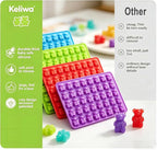 4 pcs Large Gummy Bear Molds 5 ML, BPA-FREE Silicone Chocolate Candy Gummy Molds with 4 Droppers and Cleaning Brush 140 Cavity