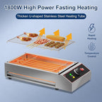 GarveeHome Electric Indoor Grill, 1800W Commercial Portable BBQ Grill Smokeless Countertop Grill with Removable Griddle, Stainless Steel, for Restaurant Home Camping Party Picnic