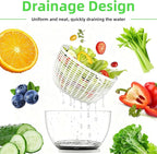 Salad Spinner, Lettuce Spinner with Push-Button Lid and Non-Slip Base, Vegetable & Fruit Washer Bowl, Efficient Spin Dryer and Strainer for Salad Greens and Fruits (3.8QT)