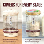 Superbaking Sourdough Starter Jar, Beginner Sourdough Starter Kit, 34oz Wide Mouth Sour Dough Glass Jar with Guides & Recipes, Sourdough Bread Baking Supplies, Sourdough Container Crock