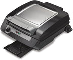 Hamilton Beach 4-in-1 Indoor Grill & Electric Griddle Combo with Bacon Cooker, Opens Flat to Double Cooking Surface, Removable Nonstick Plates, Black & Silver (25601)