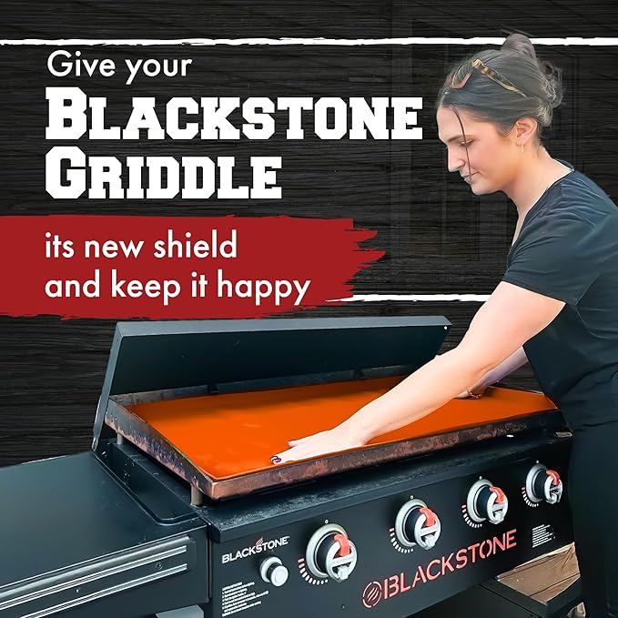 KITCHEN PERFECTION 17" Premium Silicone Griddle Cover Mat for Blackstone Griddle 17 Inch - Hermetic Protection from Rust & Debris All Year, Fits All Blackstone 17 Inch Models - Food Grade Silicone