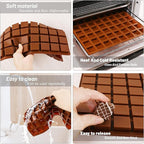 Sakolla Square Chocolate Mold, 80 Cavities Silicone Molds for Chocolate, Caramel, Praline, Ice Cube, Jelly, and Gummy (Coffee）