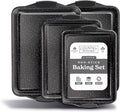 Country Kitchen Nonstick Stackable Bakeware Set - Heavy Duty, Durable, Easy Release Baking Set, Black, 4 Pcs