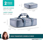 Rachael Ray Lugger Duo, Insulated Casserole Carrier for Hot or Cold Food, Thermal Lasanga Lugger Tote for Potluck, Parties, Picnic, and Cookouts, Fits 9" x 13" Baking Dish, Slate Stripe