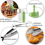 Metal Spatula and Scraper Set - Griddle Accessories kit - Grill Tongs Flat Spatula Pancake Flipper Hamburger Turner Squeeze bottles Set - Metal Utensil Great for BBQ Grill Flat Top Cast Iron