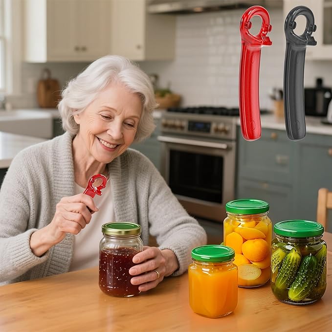 1 Pcs Readaeer Jar Opener for Weak Hand & Seniors with Arthritis (Red)