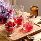 Moretoes Circle Drinking Glasses Set of 12, Mixed Glassware Set, Clear Water Glass Cups,16 Oz Highball Tumblers &12 Oz Rock Whiskey for Cocktail, Whisky and Other Beverages