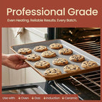 Bakken 8-Piece Stackable Bakeware Set – Ceramic Non-Stick, Oven-Safe Baking Sheets & Pans, PTFE/PFOA/PFOS-Free, Ergonomic Handles, Includes Cooling Rack – Healthy, Non-Toxic Baking Essentials