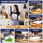 KitchenStar 12-Inch Pizza Cutter Rocker Blade - Sharp Stainless Steel Slicer Knife, Protective Cover, Dishwasher Safe, Small - Professional Pizza Oven Accessories