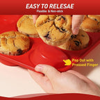 2 Pack 12 Cups Silicone Muffin Pan with Metal Reinforced Frame Regular Size Silicone Molds Cupcake Cake Baking Pans Cookie Baking Chocoflan Cupcake Mold Nonstick Muffin Tin Home Baking Supplies