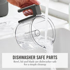 Martha Stewart 3 Cup Electric Food Chopper, Vegetable & Herb Mini Food Processor, 24oz BPA-Free Bowl, Stainless Steel Blades, Pour Spout, Dicing, Mincing, Chop & Puree, Dishwasher Safe, Caviar