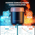 15.2oz Kids Thermo for Hot Food – Vacuum Insulated Food Jar with 316 Stainless Steel Interior, Leakproof Wide Mouth Soup Thermos for School Lunch (Capybaras Blue)