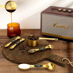 GuDoQi 15pcs Gold Magnetic Measuring Spoons and Cups Set, Stainless Steel 8 Dual Sided Magnetic Measuring Spoons set with Leveler, 7 Cups, Measurement for Liquid and Dry Ingredients for Kitchen