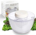 COOK WITH COLOR Electric Salad Spinner, Round 4.5L Capacity – Fast Drying & Easy Spin for Fresh Greens, Cream