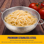 E-far Stainless Steel Colander Set of 3 (1-3-5Quart), Micro-Perforated Metal Colander Strainer with Handle for Kitchen/Draining Pasta/Rinsing Vegetables Fruits, Heavy Duty & Dishwasher Safe