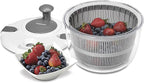 Cuisinart Large Salad Spinner- Wash, Spin & Dry Salad Greens, Fruits & Vegetables, 5qt, CTG-00-SASG Grey