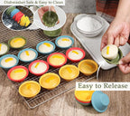Webake 24 Pcs Silicone Puto Molder Filipino Small-Size, 2.2" Plastic Replacement Baking Cup, Reusable Kutsinta Molder for Steamer, BPA-Free and Non-Stick, Great for Bite-Size Muffin, Tart Baking