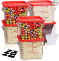 6QT Clear Food Storage Containers: 6 PCS[Food Grade][Hot&Cold Resistant] NSF Food Storage Containers with Lids for Home Restaurant Kitchen Storage Pizza Proof Dough, BPA Free, N2