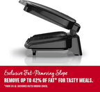 George Foreman 2-Serving Classic Plate Electric Indoor Grill and Panini Press,Black,Small Compact Size,GR10B,(Pack of 2)