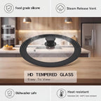 Universal Lid for Pots Pans and Skillets, 8.5&9.5&10.5 inch, Diameter Cookware, Silicone Replacement Pan Lid Pot Lids for Frying Pans, Cast Iron,Tempered Glass Lid