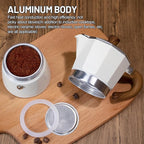 2-in-1 Moka Pot Espresso Set with Electric Stove 3 Cup Aluminum Stovetop Coffee Maker Percolator Italian Classic Mocha Coffee Machine for Italian and Cuban Cafe Brewing Portable Camping Travel