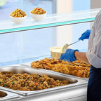 WILPREP 10-Pan Commercial Food Warmer with Sneeze Guard, Ten 1/2 Pans, 1500W Countertop Electric Warmer, 86-185°F Adjustable Temp Control, Stainless Steel Buffet Bain Marie