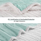 Electric Heated Blanket Throw Size - 50"x60", Soft Flannel Heating Blanket, 4 Heating Levels, 3 H Auto Shut Off, Breathable Warm and Washable for Sofa, Mint Green