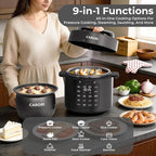 Carori Dual Pot Electric Pressure Cooker, 9-in-1 Multi-Cooker 6 Qt with 2 Inner Pots (Stainless Steel & Nonstick), 12 Programs, Slow Cook, Rice Cook, Steamer, Black