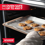 BAKKEN Kitchen Baking Pans - Nonstick Brown Coating, 13.18’’ × 8.66’’ Commercial Grade Carbon Steel Cookie Sheet, Baking Kitchen Essentials, PFOA, PFOS, PTFE Free, Oven Safe Tray (450° F), Brown